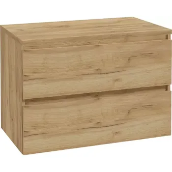 Koupelnový nábytek kielle Nefia Skříňka včetně desky pod umyvadlo 80x55x46 cm, zlatý dub, 50027S811