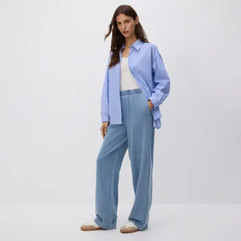 Dámské džíny Reserved - Džíny s širokými nohavicemi - modrá - 048FK-50J - 048FK-50J-42