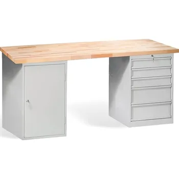 Dílenský stůl Pracovní stůl se skříňkou a 5 zásuvkami, 1700 mm #08 UNIBENCH M CC1CD5