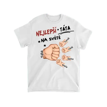 Pánské tričko Tričko - Nejlepší táta na světě 8-až 8 dětí Tričko / Růžová / S