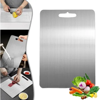 Kuchyňské prkénko PRKÉNKO NA KRÁJENÍ MASA, RYB A OVOCE Z NEREZOVÉ OCELI TENKÉ VELKÉ 46x30 cm