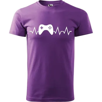 Pánské oblečení DOBRÝ TRIKO Pánské tričko s potiskem Tep gaming Velikost: XS, Barva: Fialová