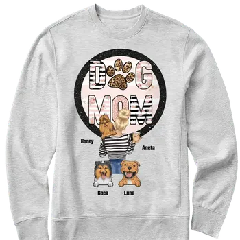 Pánská mikina Mikina - Dog Mom - Až 6 psů Mikina / Bílá / 2XL