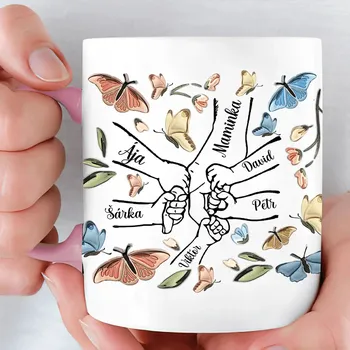 Hrnek - Spojené ruce 2 - Až 10 dětí Růžová