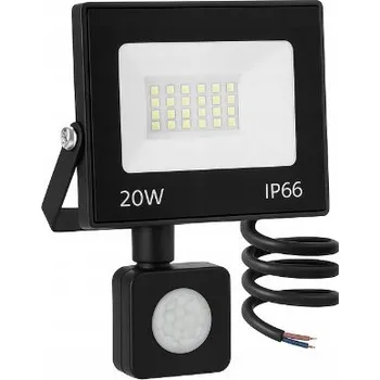 Venkovní osvětlení Venkovní halogenová lampa na garáž 20W IP65 + senzor