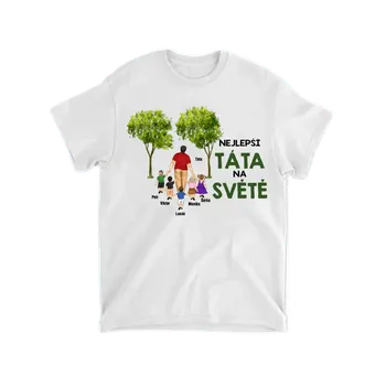 Pánské tričko Tričko - Nejlepší táta na světě 5 - až 5 dětí Tričko / Bílá / L