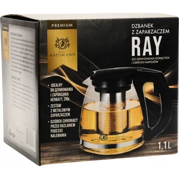 KONVICE SKLENĚNÁ KONVICE 1100 ML NA ČAJ KÁVU S VÍČKEM