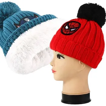 Čepice ČEPICE dětská zimní teplá Spiderman s kožešinou pro chlapce na zimu