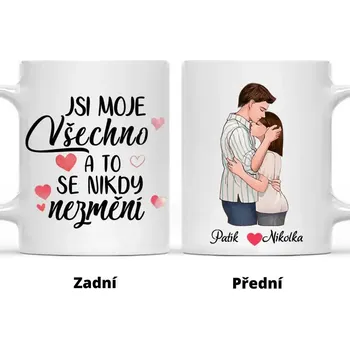 Sada hrnků 2 ks 330ml - Jsi moje všechno a to se nikdy nezmění Růžová