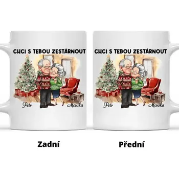 Sada hrnků 2 ks 330 ml - Chci s tebou zestárnout Bílá