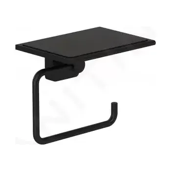 Kludi Vela S Držák toaletního papíru s poličkou, matná černá, 2597139