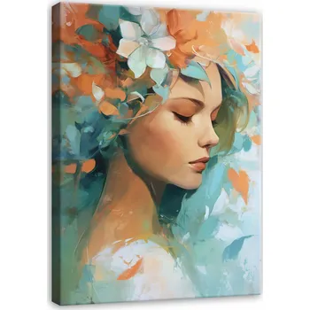 Obraz OBRAZ ABSTRAKCE TVÁŘ ŽENY DO LOŽNICE OBÝVÁKU KUCHYNĚ NA PLÁTNĚ 40x30