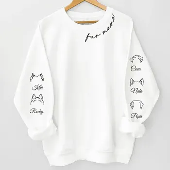 Pánská mikina Mikina - Fur mama 2 - až 6 mazlíčků Mikina / Tmavě zelená / 3XL