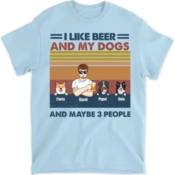 Tričko - Mám rád své pivo a své psy - až 4 psi Tričko / Bílá / 2XL