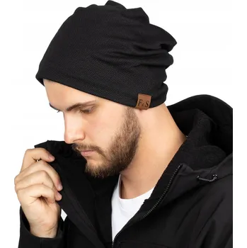 Čepice Alessio zimní čepice beanie černá, univerzální velikost