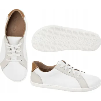 Dámské tenisky BAREFOOT dámské kožené boty WASAK bílé šněrovací 0743W 41