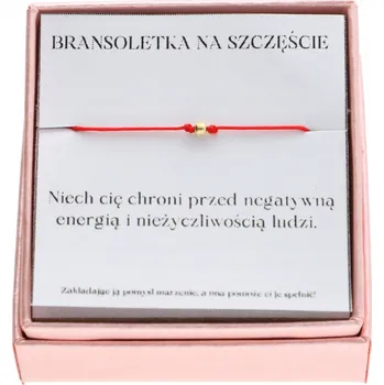 Náramek Zlatý náramek pro štěstí s poselstvím krabička kartička STŘÍBRO925 pozlacené