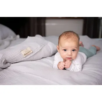 Povlečení Bavlněné povlečení Baby Matex Muslin Grey 2-dílné