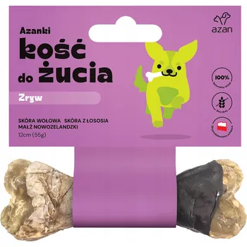 Pamlsek pro psa Azanki kość do żucia ZRYW hovězí kůže, novozélandská slávka zelenoústá 12 cm