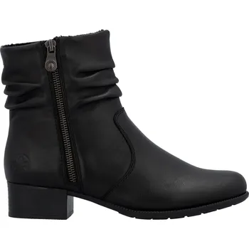 Dámská zimní obuv Dámské kožené kotníkové boty dva zipy RIEKER 78656-00 černé #Velikost: 42