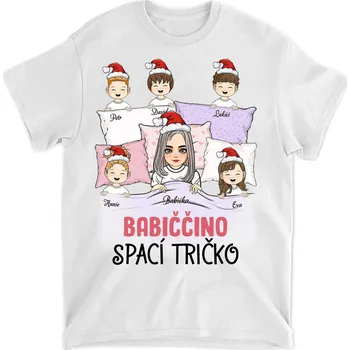 Pánské tričko Tričko - Babiččino oblíbené pyžamo verz. 2 - Až 5 dětí Tričko / Bílá / M