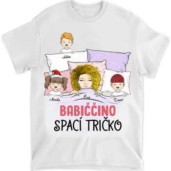 Tričko - Babiččino spací tričko - Až 5 dětí Tričko / Bílá / 3XL