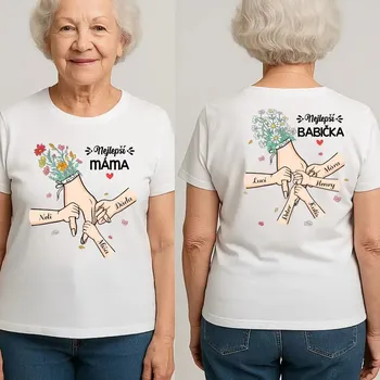 Tričko - Nejlepší babička - oboustranný potisk Tričko / Bílá / 3XL