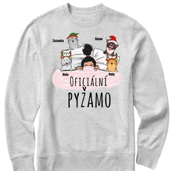 Pánská mikina Mikina - Oficiální pyžamo 1 - až 4 mazlíčků - Vánoční verze Mikina / Šedá / 4XL
