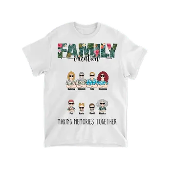 Tričko - Family vacation - až 12 lidí Tričko / Šedá / 4XL