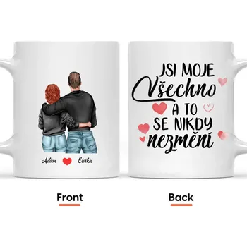 Hrnek - Zamilovaný pár - Jsi moje všechno a to se nikdy nezmění Černá