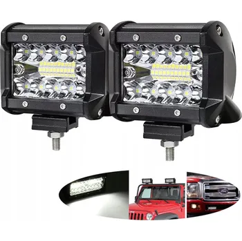 Přídavný světlomet 2x PRACOVNÍ HALOGENOVÁ LAMPA REFLEKTOR LED 480W 12 24V 6500K