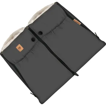 Příslušenství pro přepravu dětí Rukávník na kočárek Zaffiro Anthracite – ovčí vlna, pohodlí v zimě