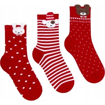 3x Vánoční Ponožky s motivem Mikuláše, dětské, chlapecké, dívčí, velikost 27-30