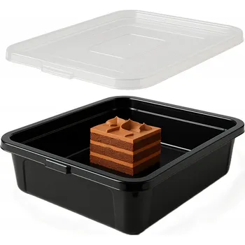 Dóza na potraviny Velký KONTEJNER / DÓZA na koláče, zákusky, s víkem 40 x 33 cm