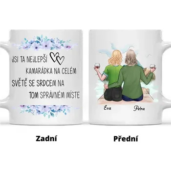 Hrnek - Matka a Dcera 3. verze - Jsi ta nejlepší kamarádka na celém světě se srdcem na tom správném místě Červená
