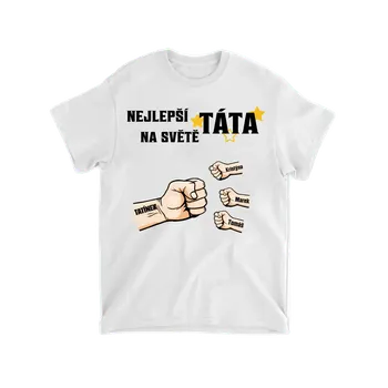 Pánské tričko Tričko - Nejlepší táta na světě - až 7 dětí Tričko / Bílá / S