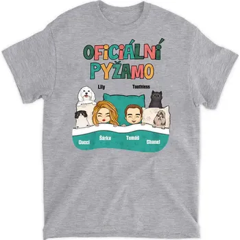 Pánské tričko Tričko - Oficiální pyžamo 2 - až 4 mazlíčků Tričko / Šedá / 4XL