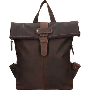 Městský batoh Kožený batoh Greenwood Town - tmavě hnědá