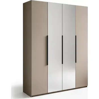 Železářství Moderní šatní skříň NICEA 180 se zrcadlem – Hlínová béžová