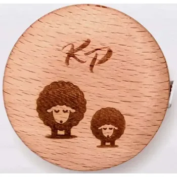 metr Knitpro Svinovací metr dřevěný kulatý délka 150Cm (Retractable Tape Measure Beech Wood Round 150Cm)