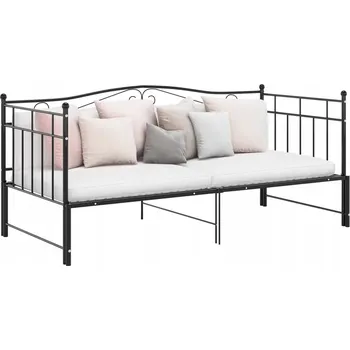 Postel Jednolůžková kovová postel VidaXL 90x200 cm černá