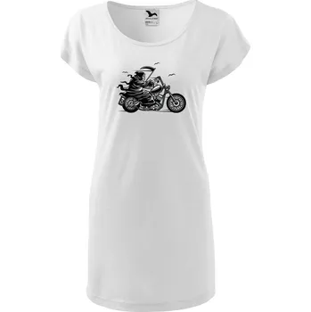 Dámské šaty DOBRÝ TRIKO Dámské tričko/šaty Smrtka na motorce Velikost: XL, Barva: Bílá
