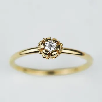 Prsten Zásnubní prsten Tulipán Barva zlata: Žluté zlato, Velikost prstenu: 53