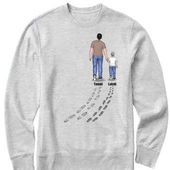 Pánská mikina Mikina - Pro Tatínka - Až 3 dětí Mikina / Šedá / 3XL