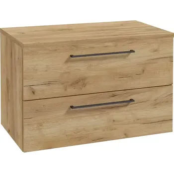 Koupelnový nábytek kielle Vega Skříňka včetně desky pod umyvadlo 80x50x46 cm, zlatý dub, 50018S811