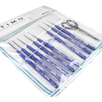 Jehlice Tulip Etimo royal - sada háčků vel. 0,5 - 1,75 se stříbrnými nůžkami