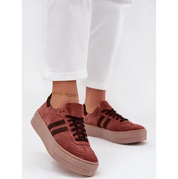 Dámské tenisky Dámské semišové tenisky na platformě Zazoo N1068S2 Barva: Béžová, Velikost: 39