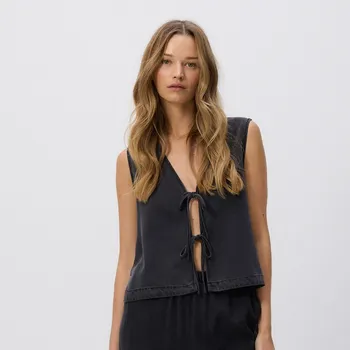 Dámský kabát Reserved - Vesta ze směsi lyocellu - šedá - 050FK-90J - 050FK-90J-XS