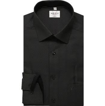 Pánská košile Marvelis společenská košile s prodlouženým rukávem Modern Fit 721889 68 Černá 46