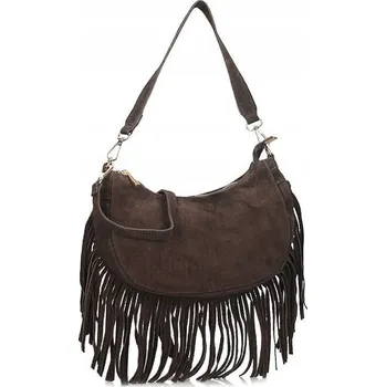 Kabelka Ryłko kabelka z pravé kůže hnědá